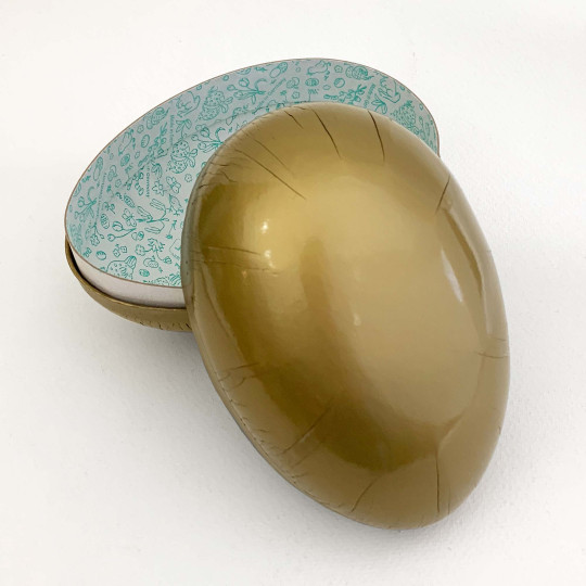 6" Golden Paper Easter Egg Container ~ Germany